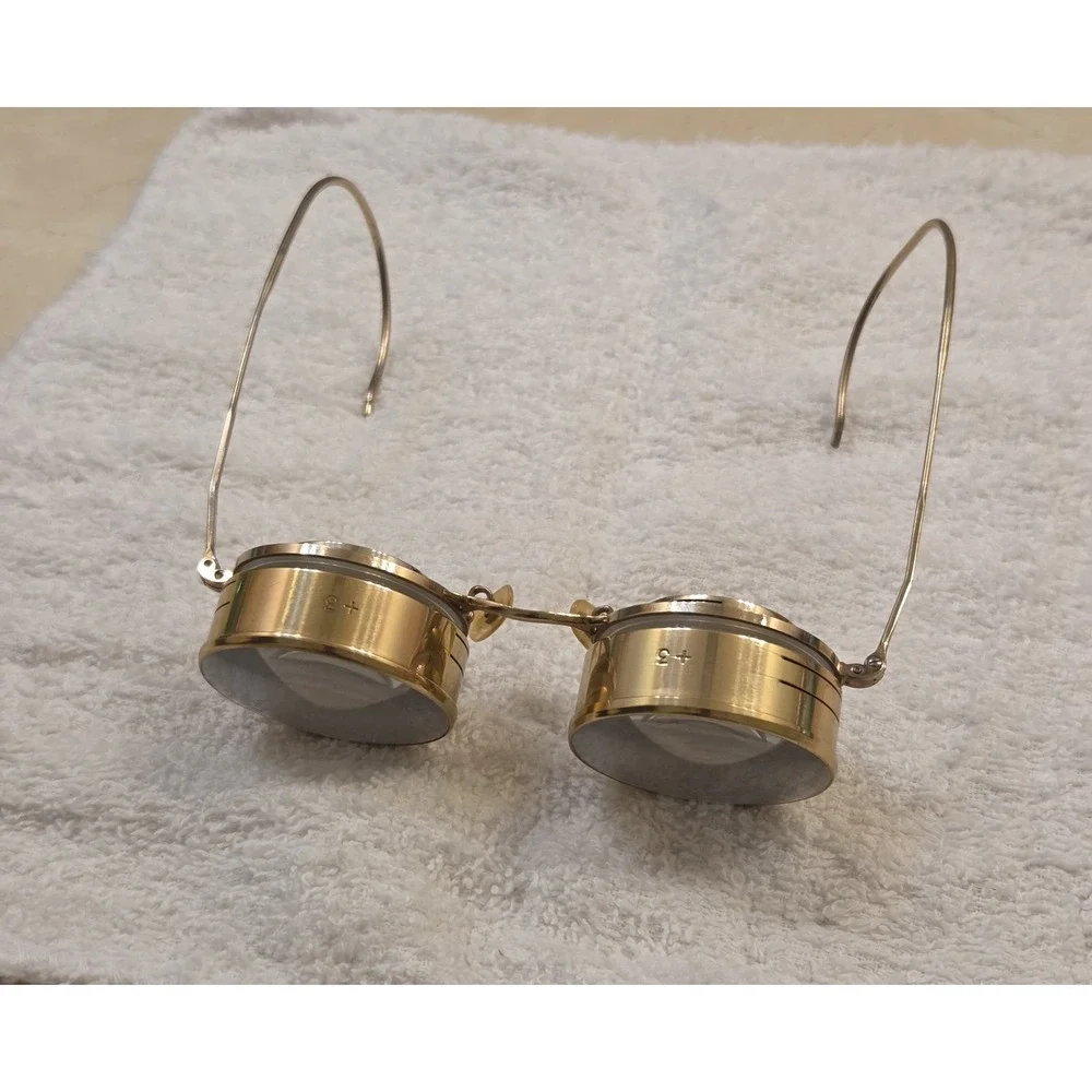 Incredible Antique Shuron 12K GF Surgeon Doctor Jewelers Glasses +3 C. 1890-1910